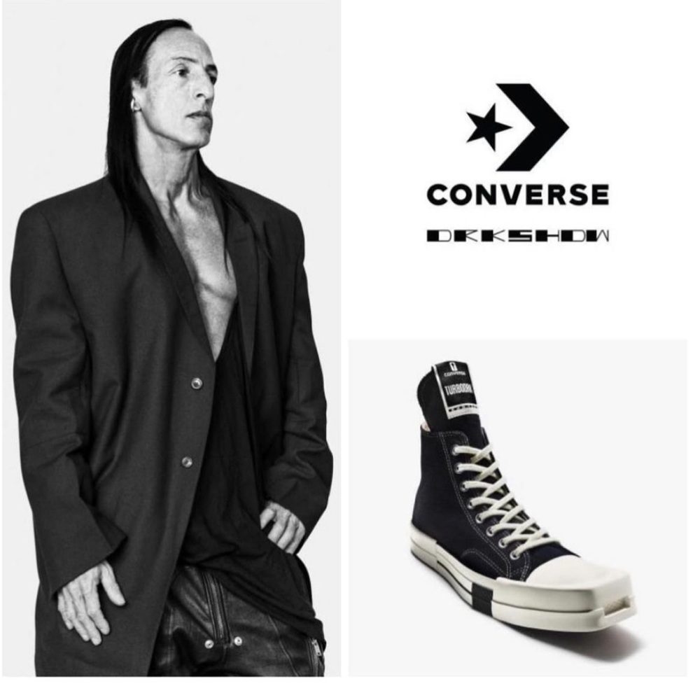 Rick Owens x Converse Turbodrk Hi Dust Men’s 9.5 men 11.5 women unisex